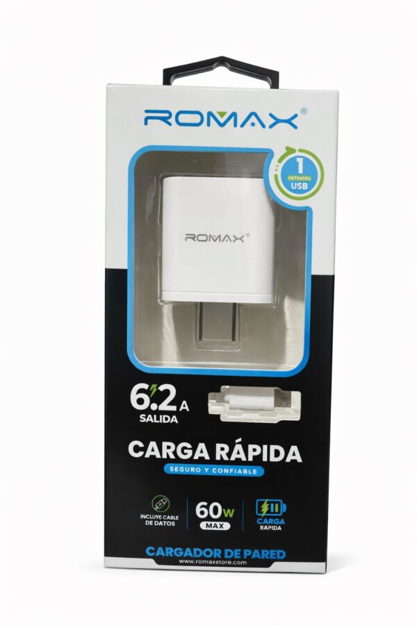 CARGADOR COMPLETO ROMAX TIPO Micro USB (V8)